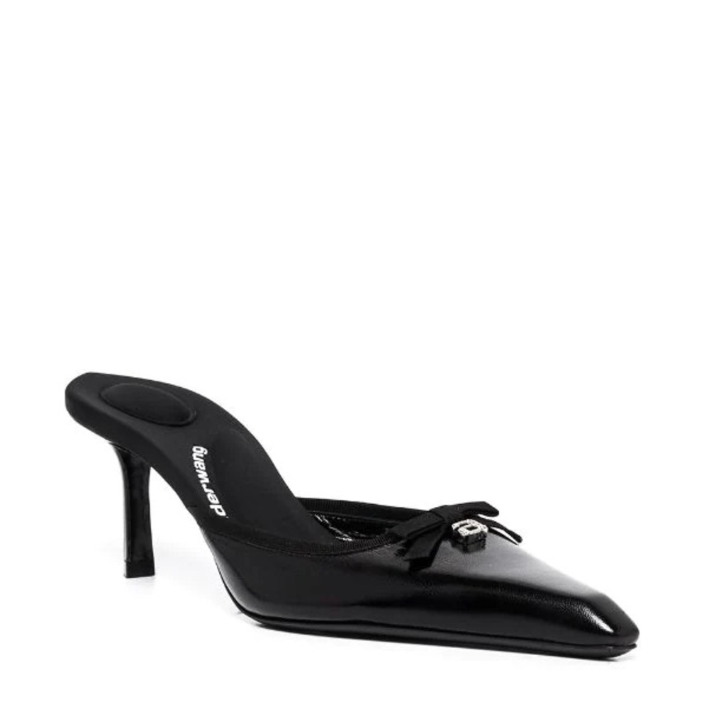 Alexander Wang Viola bow-embellished crystal-detail mules